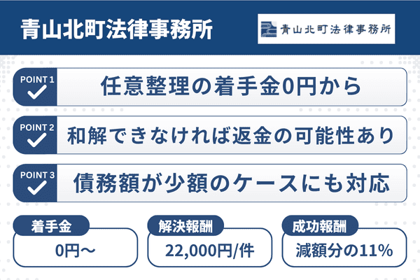 青山北町法律事務所の3つの強みと任意整理の費用